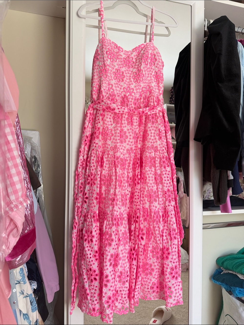 Lilly Pulitzer Pink eyelet Tiered Sundress